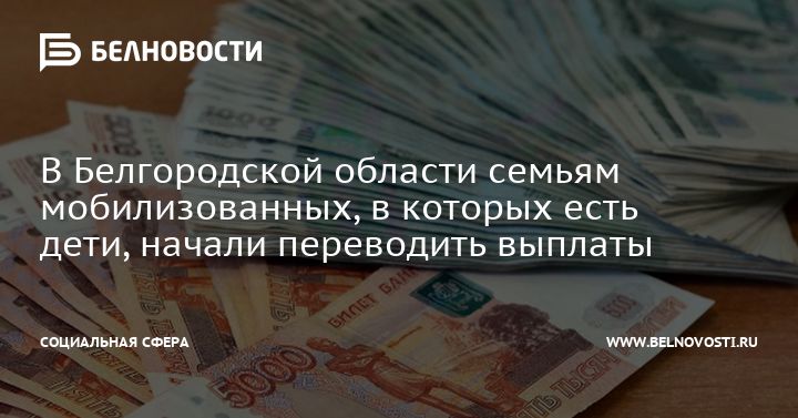 В Шебекинском городском округе начали выплачивать денежные средства семьям мобилизованных жителей, в которых есть дети.