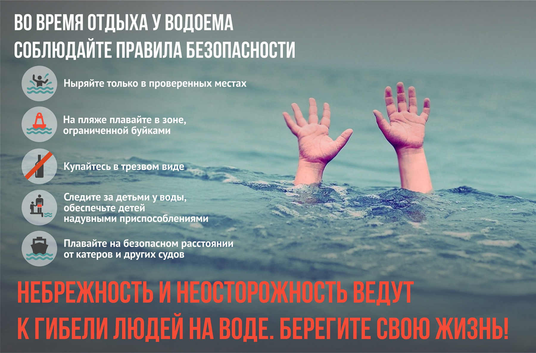 Правила безопасности при отдыхе возле водоема.